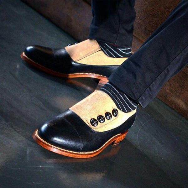 Handmade Men’s Suede Leather Button Stylish Shoes