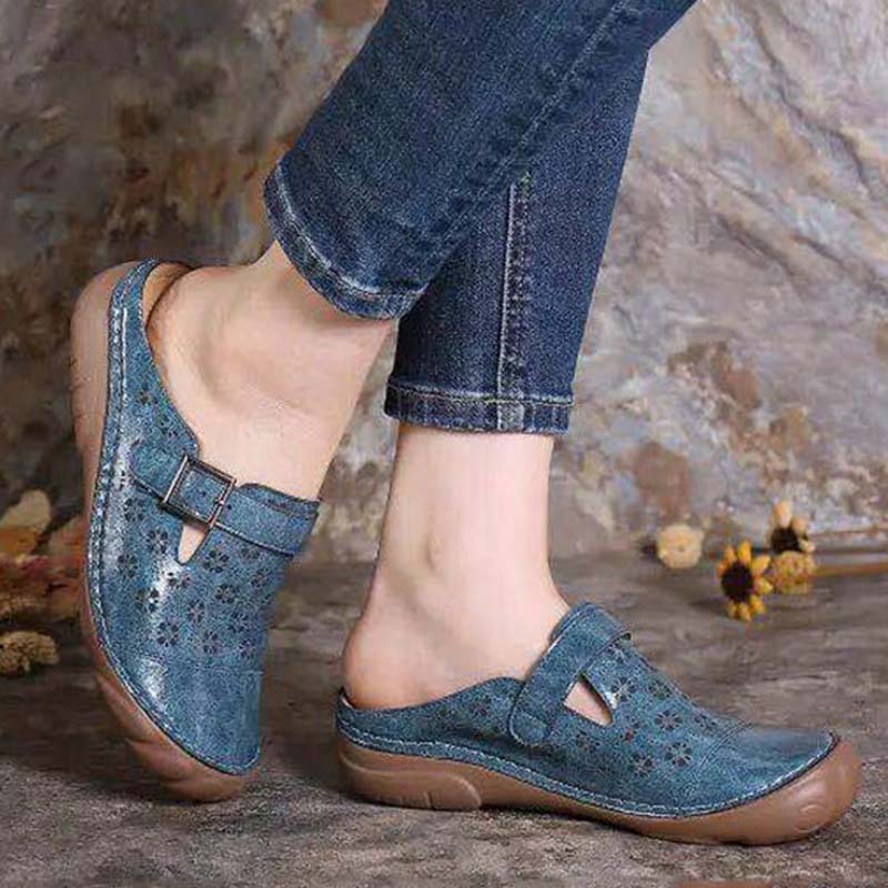 Summer Women Breathable Leather Retro Shoes