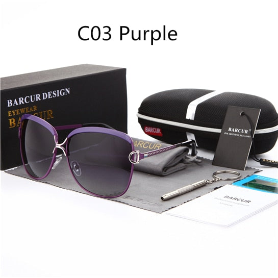 Women Polarized Gradient Lens Round Sunglasses