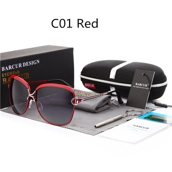 Women Polarized Gradient Lens Round Sunglasses