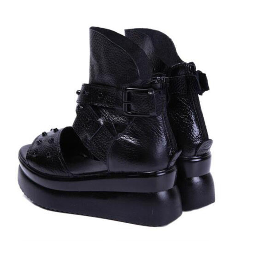 Summer Fashion Genuine Leather Women Platform Sandals