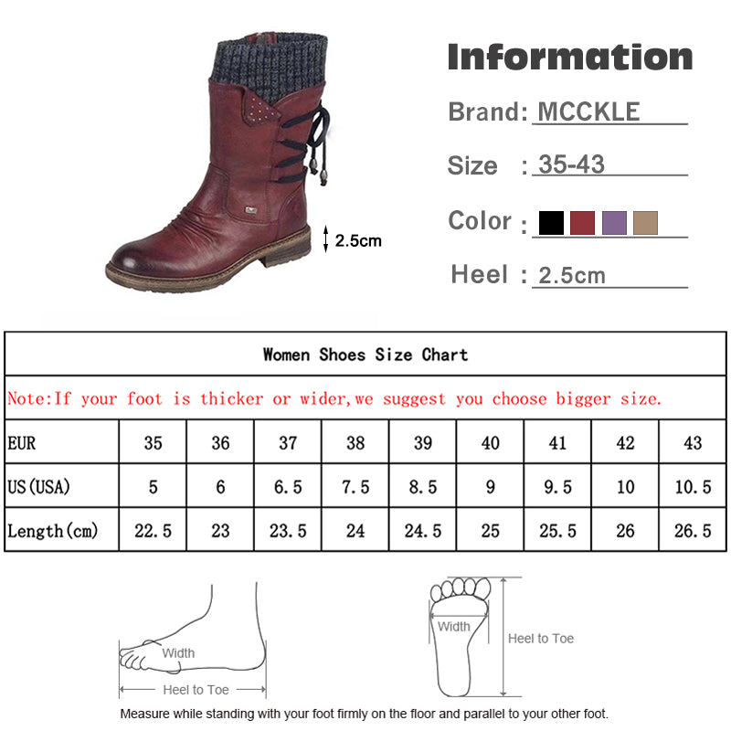 Winter Woman Warm Zip Snow Boots