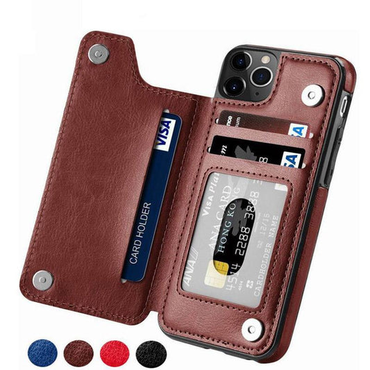 Luxury Card Holder Leather Case For iPhone X/11/12