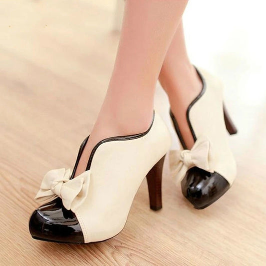 Butterfly-knot High Thin Heels Platform Lady Shoes