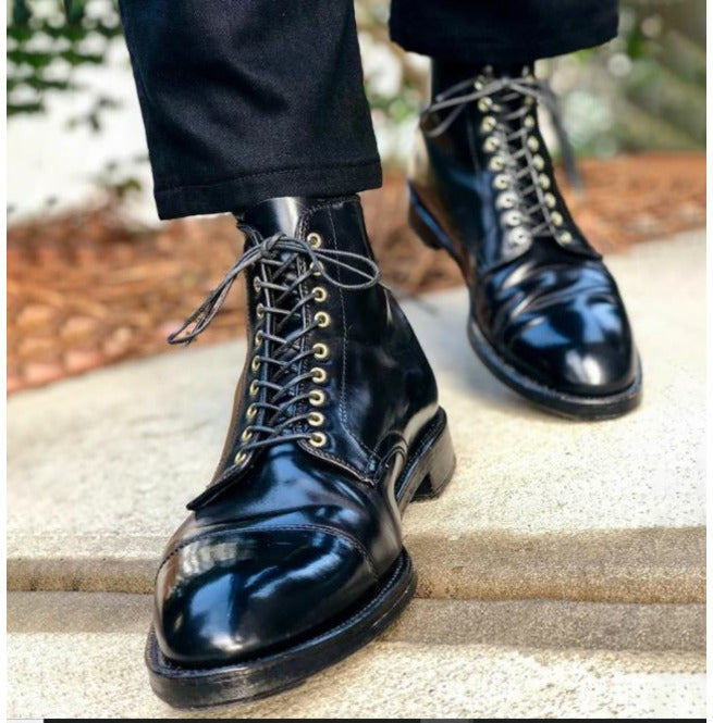 Handmade Mens Genuine Leather Oxford Boots